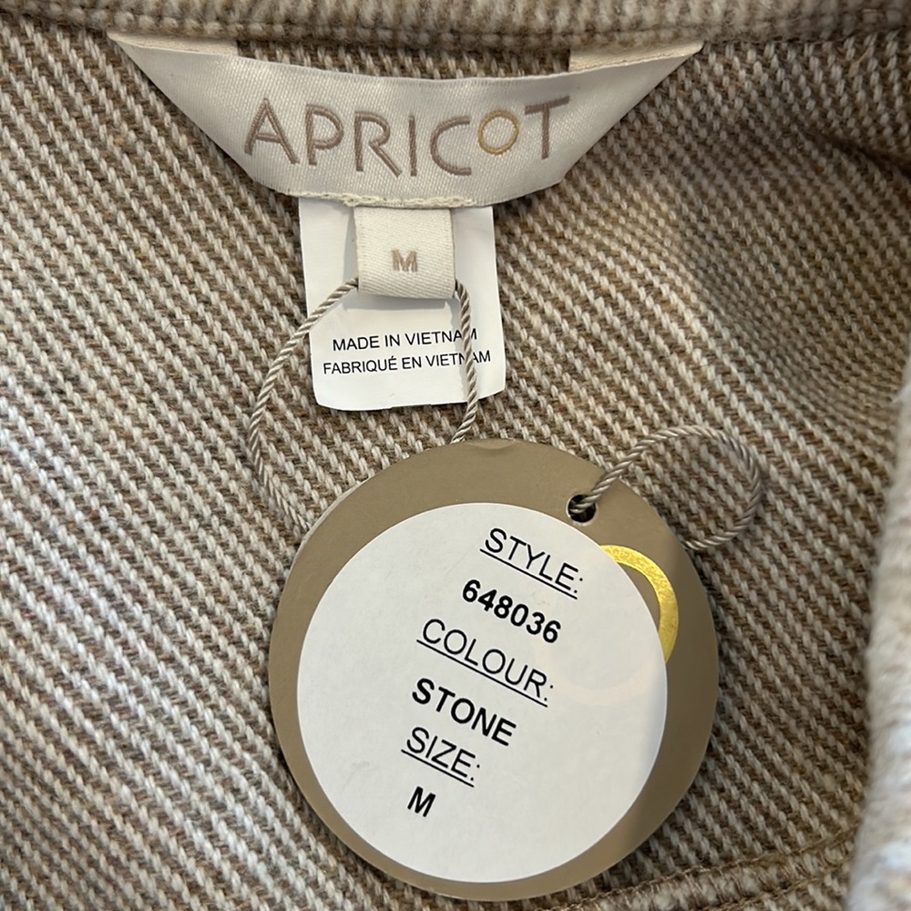 NWT - Apricot Herringbone Cream/Tan Twill Shacket - Picture 5 of 5